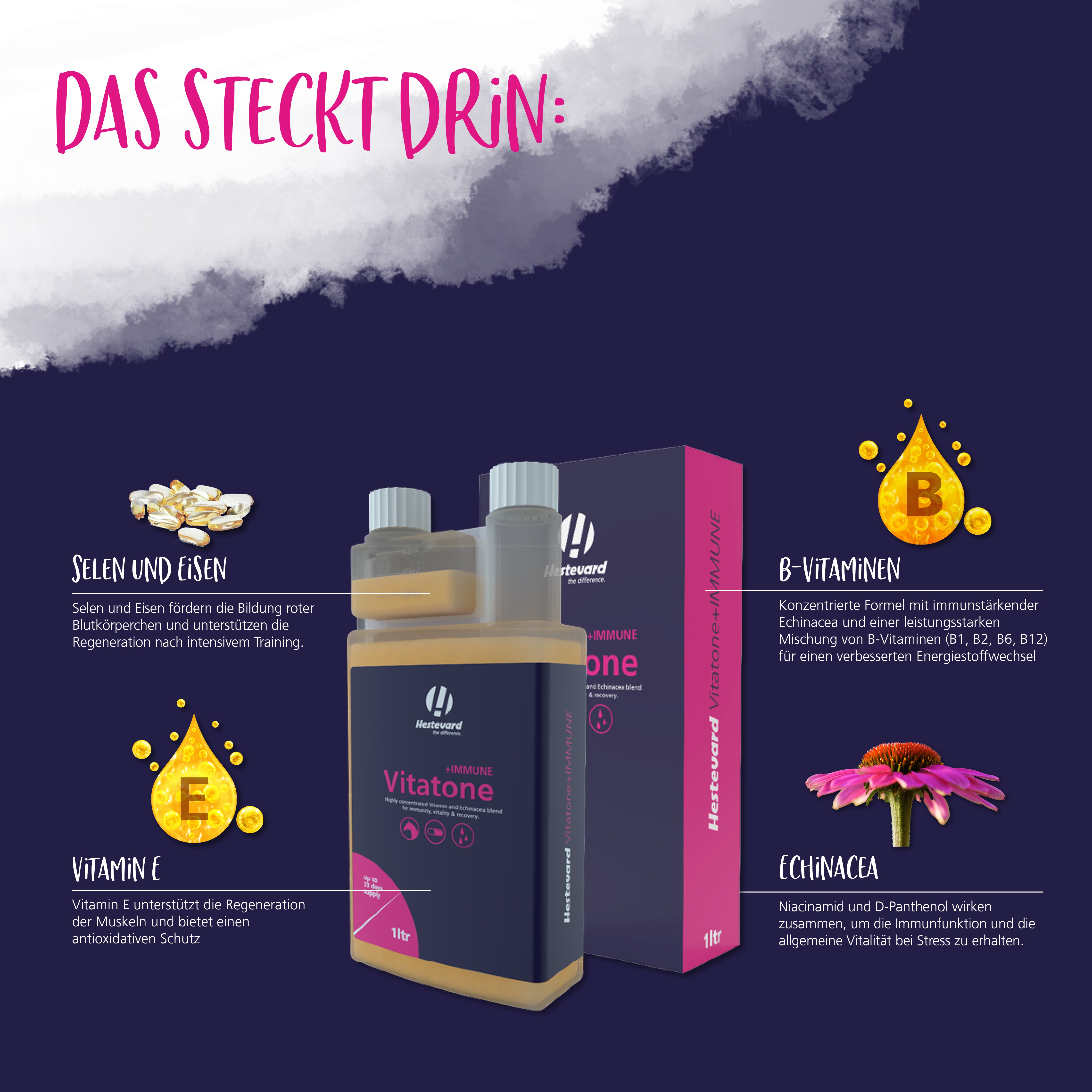 Hestevard Vitatone +IMMUNE Liquid 1ltr